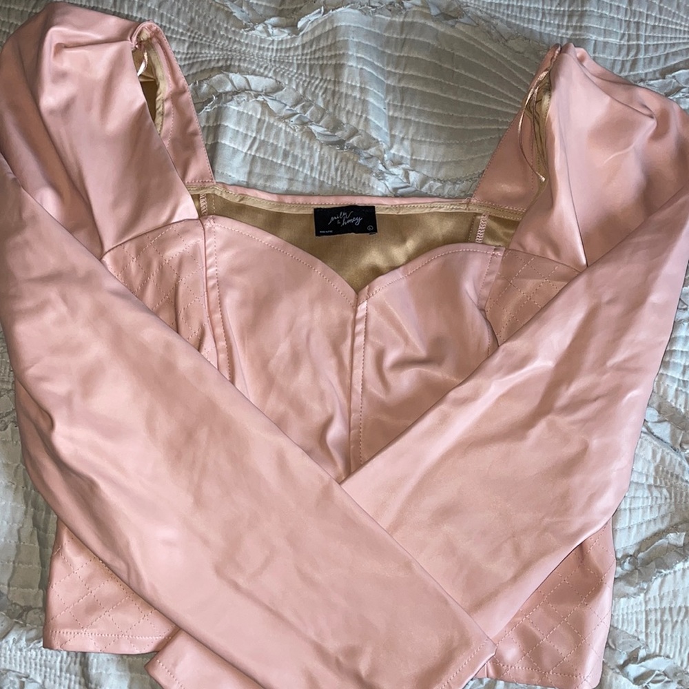 PINK LEATHER TOP [NWOT]